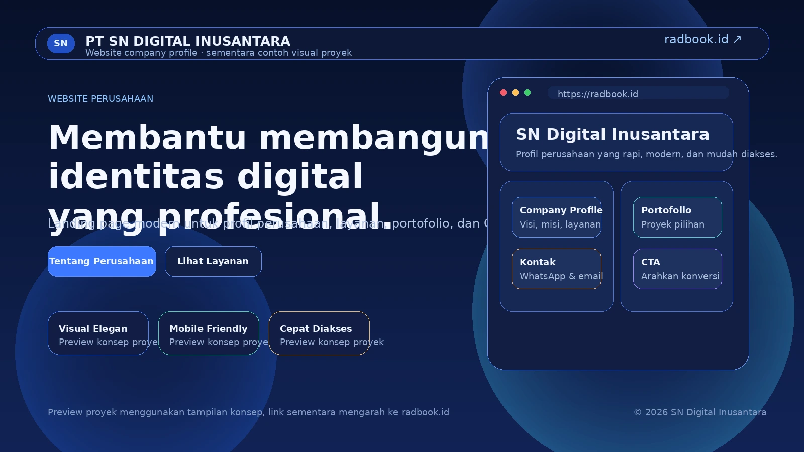 Pratinjau Website PT SN Digital Inusantara